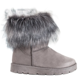 SHELOVET Grauer Mukluki mit Pelz