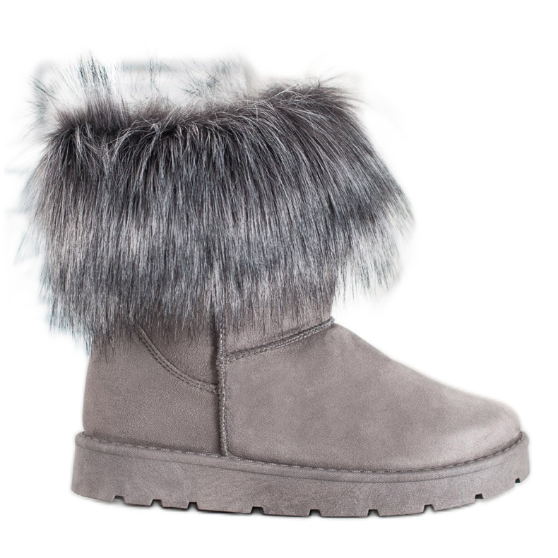 SHELOVET Grauer Mukluki mit Pelz