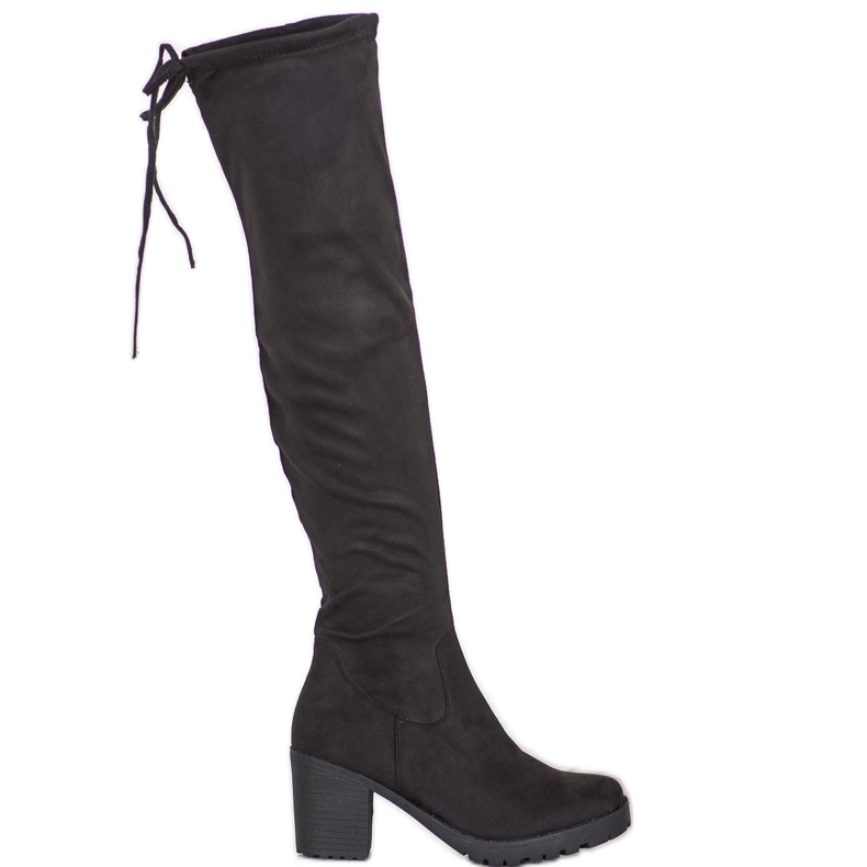 SHELOVET Plateaustiefel aus Wildleder schwarz