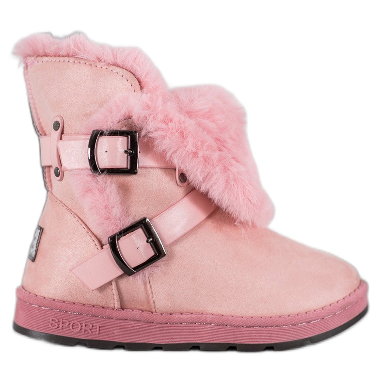 Bona Wildleder-Mukluki mit Streifen rosa