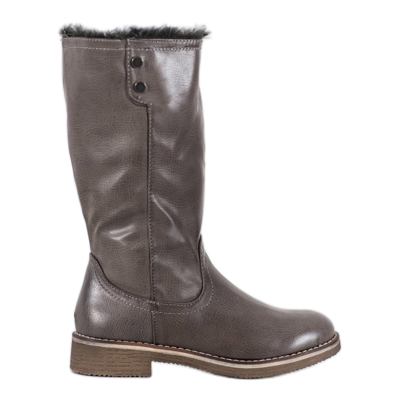 SDS Stiefel mit aufgerolltem Schaft grau