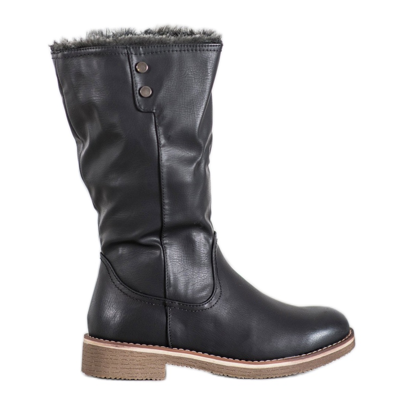 SDS Stiefel mit aufgerolltem Schaft schwarz