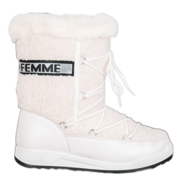 Small Swan Modische Schneestiefel zum Schnüren weiß