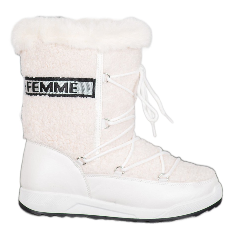 Small Swan Modische Schneestiefel zum Schnüren weiß