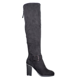 SDS Elegante Stiefel mit Schnalle schwarz