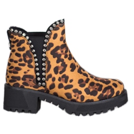 SDS Chelsea-Stiefel mit Leoparden-Print braun