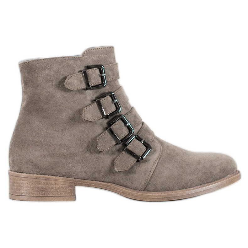 Sergio Leone Wildlederstiefeletten mit Schnallen khaki