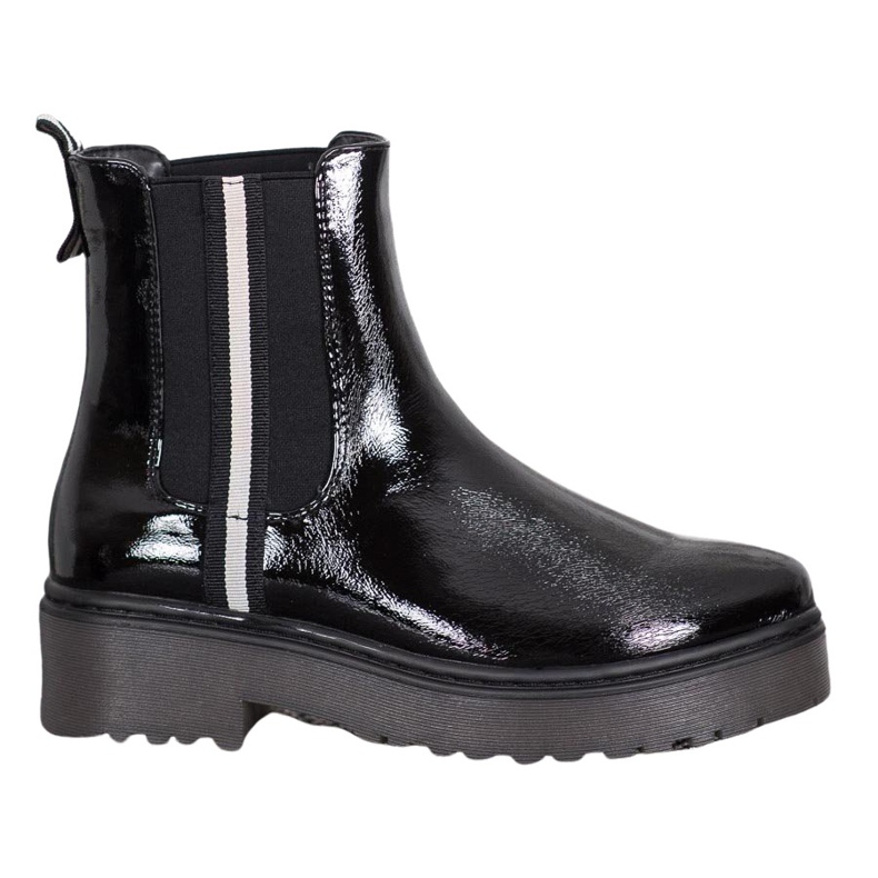 Sergio Leone Lackierte Fashion Chelsea Boots schwarz