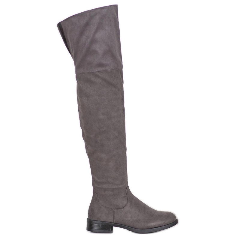 SHELOVET Stylische Overknee-Stiefel grau