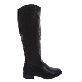 Schwarze Stiefel für Damen A-6 Schwarz grün
