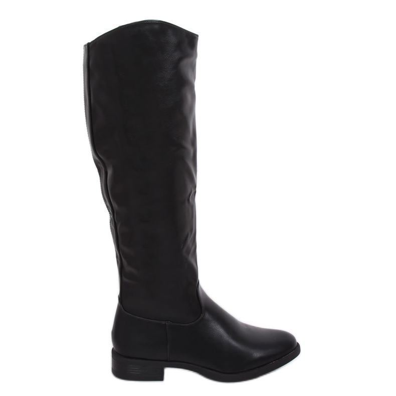 Schwarze Stiefel für Damen A-6 Schwarz grün
