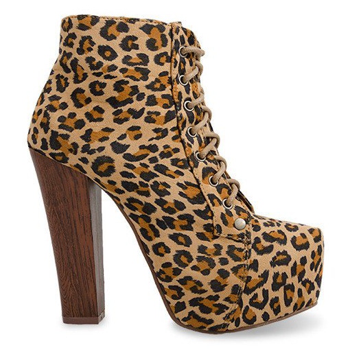 Feste Stiefel mit Absatz E347 Beige braun schwarz mehrfarbig