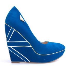 Keilpumps aus Wildleder 518918 Blau