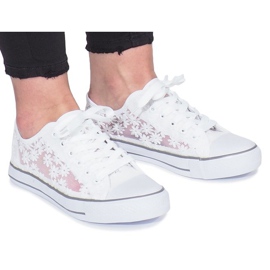 Beeindrucken Sie beige durchbrochene Sneakers weiß