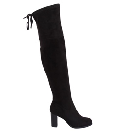 Schwarze Stiefel mit hohen Absätzen PE161P Schwarz