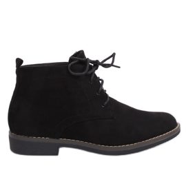 Schwarze Schnürstiefel 8B977 Schwarz