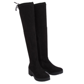 Overknee-Stiefel auf dem Protektor schwarz NC711 Black