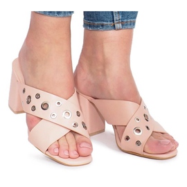 Rosa hochhackige Hausschuhe Make A Move