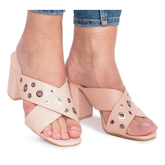 Rosa hochhackige Hausschuhe Make A Move