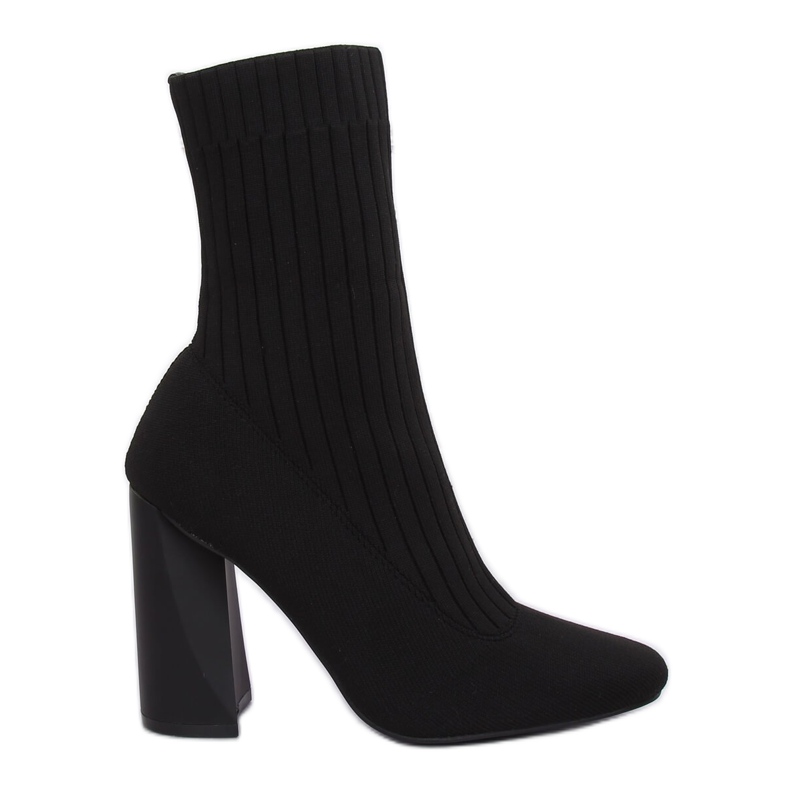 Schwarz X8037 Schwarze Sockenstiefel gelb