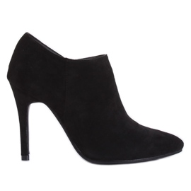 Schwarze Wildlederschuhe mit Stilettoabsatz TX-1850 Black