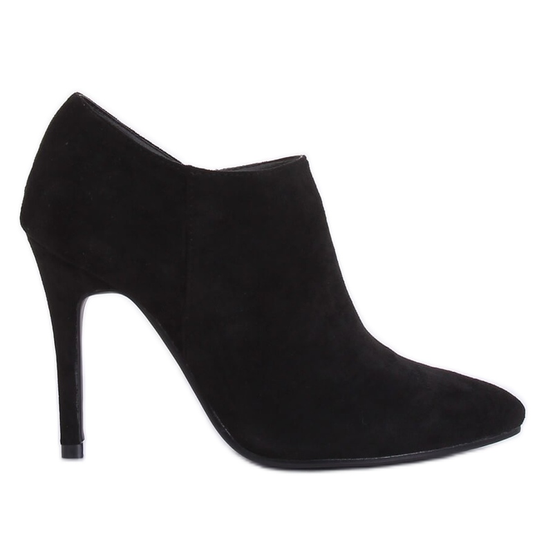 Schwarze Wildlederschuhe mit Stilettoabsatz TX-1850 Black