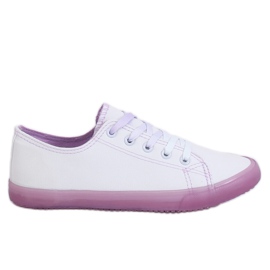 Damen ombre Sneakers in Weiß und Lila E3508 Lila
