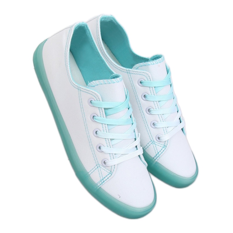 Damen ombre weiße und grüne Sneakers E3508 Grün