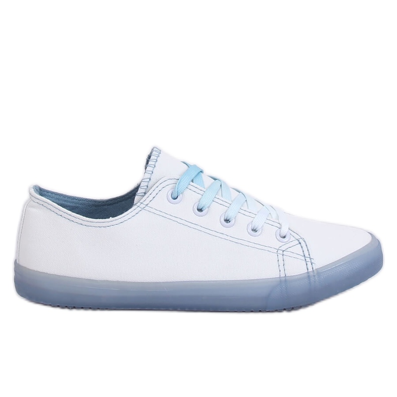 Damen ombre weiße und blaue Turnschuhe E3508 Blau