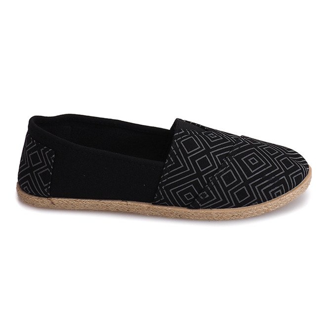 Leinen Espadrilles B211-2 Schwarze Turnschuhe