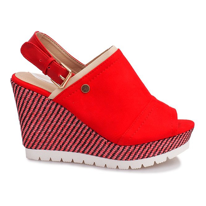 Rote Holi Keilsandalen