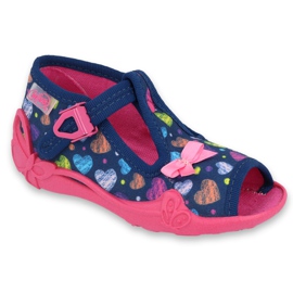 Befado Kinderschuhe 213P118 navy blau rosa mehrfarbig