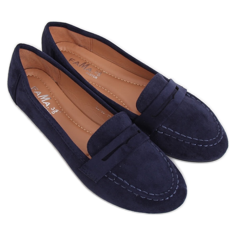 Marineblaue Loafer für Damen B2030 Dk Blue navy blau