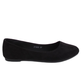 Schwarze schlichte Ballerinas Z1005 Schwarz