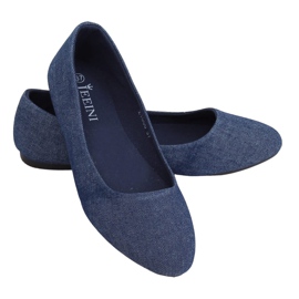Glatte marineblaue Ballerinas Z1005 Navy navy blau