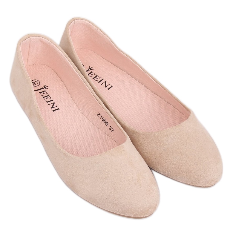 Glatte beige Ballerinas Z1005 Beige