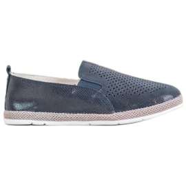 Goodin Durchbrochene Espadrilles aus Leder blau