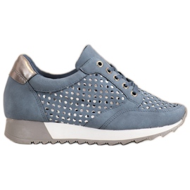 Kylie Durchbrochene Schuhe auf der Plattform blau