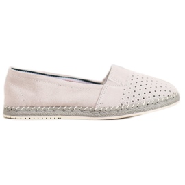 Goodin Durchbrochene Lederballerina grau