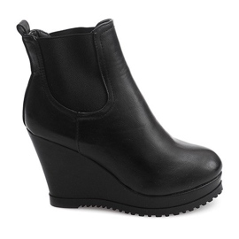 Wedges 9298 Schwarze Stiefel auf Keil