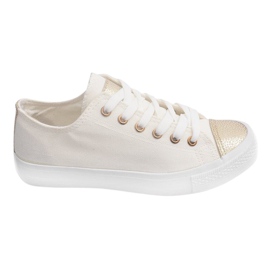 Weiße Damen Sneaker TL13 gelb