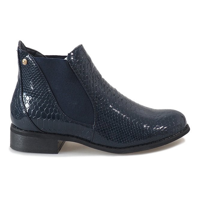 Elegante marineblaue Stiefel 1602 navy blau