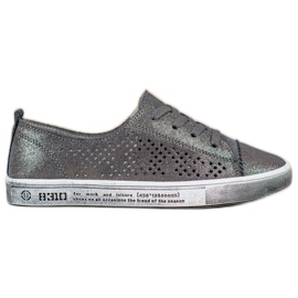 VINCEZA Leder-Sneakers grau
