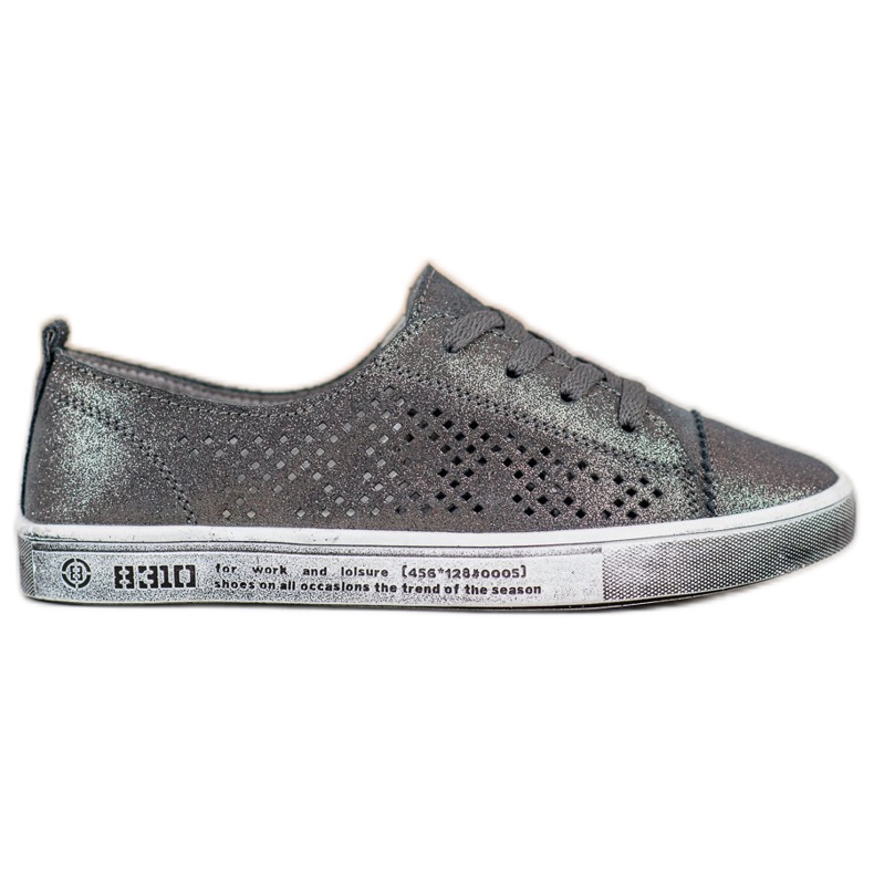 VINCEZA Leder-Sneakers grau