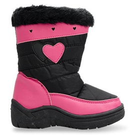 Warme Kinder-Schneestiefel DF86 Schwarz rosa