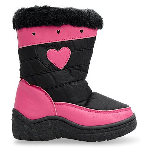 Warme Kinder-Schneestiefel DF86 Schwarz rosa