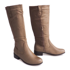 Absatzstiefel 8524 Taupe grau