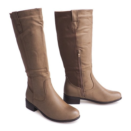 Absatzstiefel 8524 Taupe grau