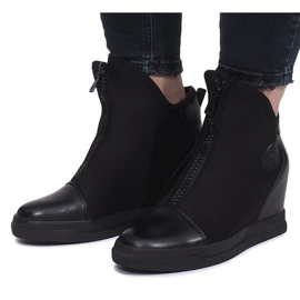 Schwarze Wildlederturnschuhe Nathalie