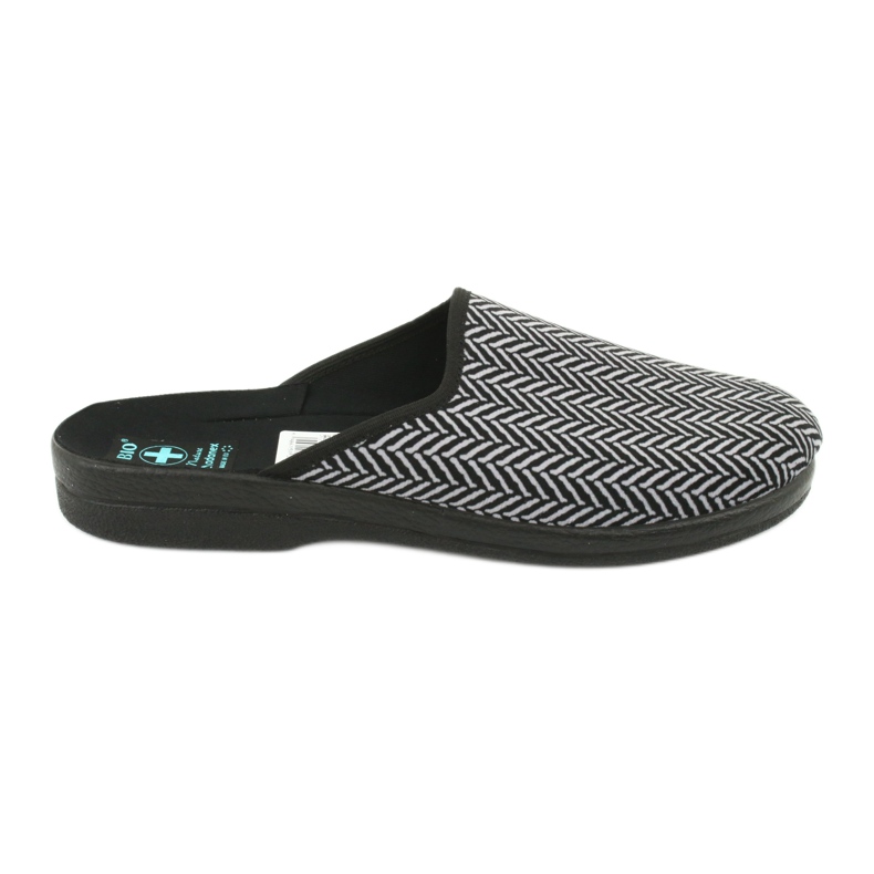 Hausschuhe Herren Hausschuhe Adanex 25147 Fischgrät schwarz grau